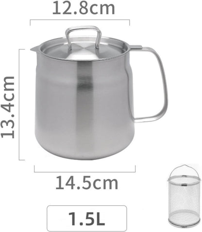 2 in 1 Stainless Steel Cooking Pot (Fryer and Oil Filter)