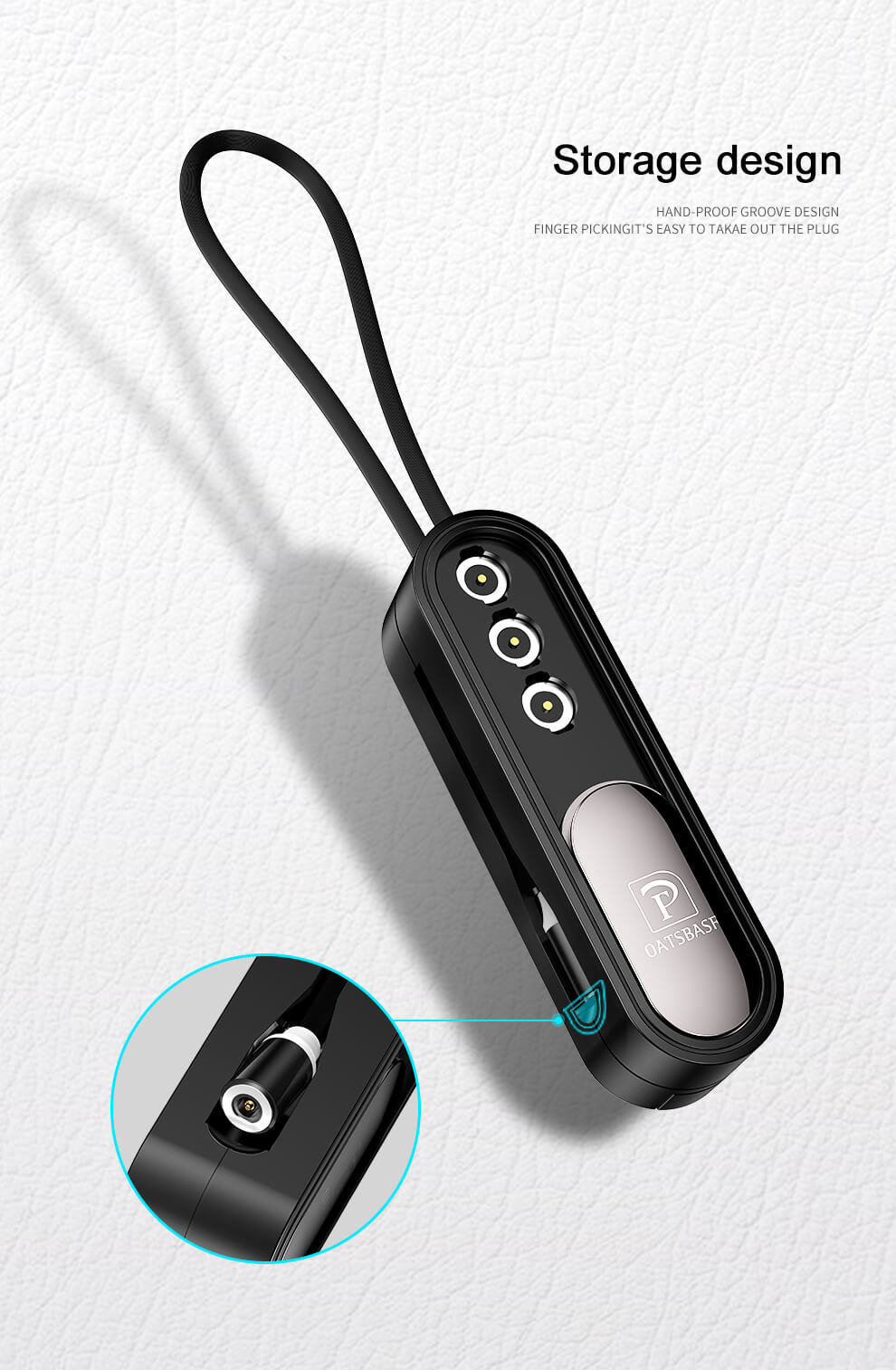 Oatsbasf 3 in 1 Mini Keychain Charging Cable